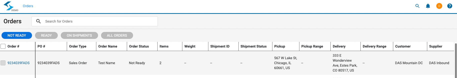 Supplier view orders